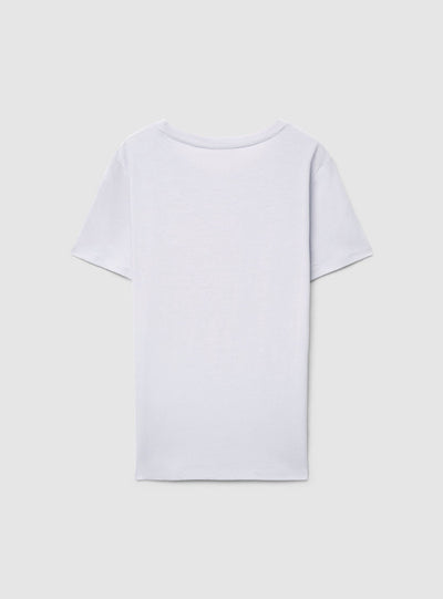 T-shirt z nadrukiem o efekcie laminowanym
