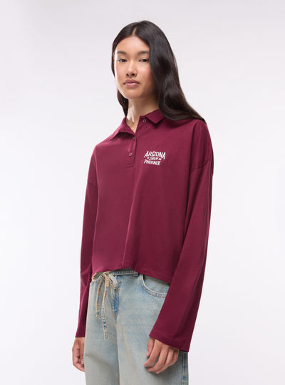 T-shirt over modello polo con ricamo college