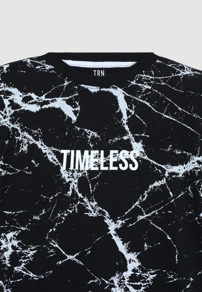 T-shirt con stampa marmorizzata all-over